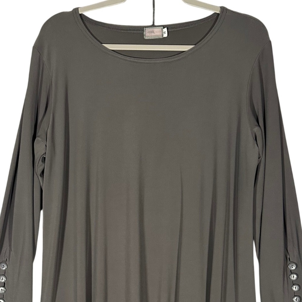 Sympli Button Cuff High Low Long Tunic Top Sz 14 Minimalist Neutral Flowy Canada